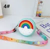 Mini Kids Handväskor Prinsessan Bag Cartoon Rainbow Donut Silicone Crossbody Väskor Kvinnors Instagram Cash Wallet Barn Handväska