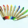 Promosyon Öğrenci Tükenmez Kalemler Çevre Dostu Kağıt Tükenmez Kalemler Özel Logo Okul Malzemeleri Kırtasiye Plastik Klip