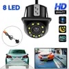 Auto Rückansicht Kamera 8 LED Runde Rückenaufnahme Nachtsicht Umkehrung Auto Parking Monitor 170 Grad Rückfahrkameras Sensoren