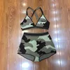 Sexy Letter Jacquard Camouflage Swimwear Summer Women Outdoor Bikini Vacation Seaside Beachwear High Waist Backless Breathable Bik9969925