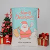 Jul Drawstring Väskor Stor storlek Santa Claus Santa Sack Väskor Party Favor Tillbehör Xmas Canvas Bag Juldekorationer