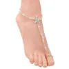 Sandali a piedi nudi da donna Cavigliere da spiaggia Bracciale con stelle marine Catena Accessori per gioielli per piedi da sposa