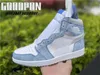 2021 Authentic 1 High OG Hyper Royal Trophy Room 1S Обувь Светло-дымчато-серый Белый Мужчина Женщина Спортивные кроссовки на открытом воздухе с коробкой