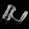 Seamless Fully Weld Glass Pipe 10mm 14mm Female Male Joint Concial Bottom Pre Smoking Accessories 45 90 Degree Beveled Edge US Grad Quartz Banger Nails