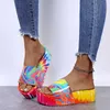 暑い夏のサンダル女性の雑草の靴のポンプハイヒールのサンダルフリップフロップチャウスフェムスプラットフォームサンダリアフェミニナ新X0526