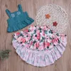 Sommer-Kinderkleidung für Mädchen 1–6 Jahre, Kleinkind-Boutique-Blumen-Outfit, Schwanzrock und kleine Oberteile, Set 210529