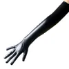 Five Fingers Gloves Sexy Faux Leather Shiny Punk Hip- Jazz Outfit Mittens Culb Wear Cosplay Costumes Accessory Long Latex Glove