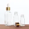 2021 5ml 10ml 15ml 30ml 50ml 100ml Flacone contagocce in vetro trasparente Contenitore vuoto per imballaggio cosmetico Fiale Bottiglie di olio essenziale