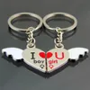 Kreatywny Moda Kobiety Mężczyźni Keyring Para Keychain Miłośnicy Cute Key Pierścionek Uchwyt Miłość Heart Friends Gift Wedding Favors