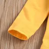 Conjuntos de roupas Bebé Roupas de manga comprida em torno do pescoço Top Calças com borboleta faixa de faixa terno criativo impressão de girassol bonito