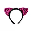 Gato orelhas headband leopardo desenhos animados banda de cabelo crianças meninas headwear xmas festa acessórios de cabelo máscaras suprimentos
