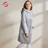 Moderne SAGA Automne Femmes Manteau Coton Rembourré Veste À Capuchon Parkas Femmes Longue Veste Casual Femme Manteaux D'hiver Dames Manteaux 210916