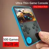 K10 Mini bärbara videospelkonsolspelare Inbyggda 500 Retro Klassiska spel Ultra Thin 6.5mm Pocket Player Gaming Gift för Barn Vuxna