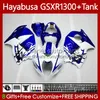 Fairings för Suzuki Hayabusa GSXR-1300 GSXR 1300 CC GSXR1300 96 97 98 99 00 01 Vitblå 74no.88 GSX-R1300 1300CC 2002 2003 2004 2005 2006 2007 GSX R1300 96-07 Kroppsarbete