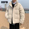 IEFB / giacca imbottita in cotone da uomo giacca da pane in velluto a coste da uomo allentata cappotto invernale con cerniera collo alto di grandi dimensioni 9Y4140 210524