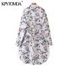 Vrouwen chique mode met riem floral print mini shirt jurk lange mouw knop-up vrouwelijke jurken vestidos 210420