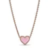 Drobna biżuteria Autentyczne 925 Sterling Silver Naszyjnik Fit Pandora Wisiorek Urok Pink Swirl Heart Collier Naszyjnik Moda Moda Miłość Zaręczyny DIY Naszyjniki Ślubne