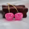 Boucles d'oreilles pendantes en forme de cerise de Style coréen, jolies longues gouttes pour femmes et filles, bijoux créatifs à la mode