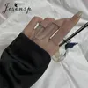 Jisensp chaîne liée Double anneau pour les femmes mode coréenne ouvert réglable minimaliste gland anneau ensemble déclaration bijoux cadeau G1125