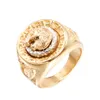 Fashion Classic Men's Punk Style Hip Hop Ring Band Cool Lion Head Gold Ring Jewelry