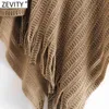 Frauen Mode Saum Quaste Gehäkelte Gestrickte Schal Pullover Weibliche Patchwork Pullover Chic Aushöhlen Mantel Tops S531 210416
