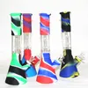 Printing Bong Pipe hookahs Camouflage colorful Beaker Design Silicone water smoking pipes Unbreakabl