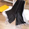 Gradient Cashmere Scarf For Women Autumn And Winter Shawl Dual-use Thick warm Trendy Letter Jacquard Long Scarves Double Side Colo231O