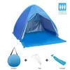 Upgrade Beach Tent UV Sun Shelter Waterdicht Lichtgewicht Schaduw Canopy Cabana Tenten Fit 2-3 persoon 220104