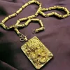 Men Women Yellow Gold Filled The Chinese LONG Pendant Chain Necklace N420 X0707
