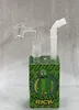 Düz nargile hitman cam bongs dab meyve suyu kutusu yağ kuleleri kafa 14mm kase çıkarılabilir ağızlık su boruları beher