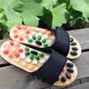 Masaj Ayakkabıları Kadınlar/Erkek Slaytlar Cobblestone Jade Flip Flops İç Mekan Çin Pedikür Acupoint Sağlık Düz Terlikleri