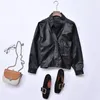 Spring Sale Pu Leather Jacket Women Washed Zipper Biker Coat Short Punk Faux Motorcycle Jackets Female 210430