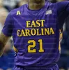 Maillots de basket-ball personnalisés East Carolina ECU Pirates Jayden Gardner Newton Seth LeDay Brandon Suggs J.J. Miles Blue Edwards