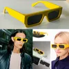 Mens Womens Off Sunglasses Omri006 Moda Luxo Clássico Retangular Quadro Preto Espelho Pernas Dupla Arrow Viagens Viagens FF Óculos de Proteção UV Caixa