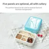 5-Grid Bento Lunch Box With Compartment Food container Travel Picnic Fruit Storage Dinnerware
