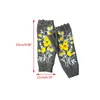 Beş Parmak Eldivenleri Kadın Sonbahar Örme Uzunluk Bilek Parmaksız Tatlı Küçük Sarı Çiçek Nakamı Thumbhole Mittens Kol Isıtıcıları