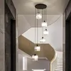 Modern Spiral Crystal Staircase Chandelier Luxury Retro LED Ceiling El Lobby Loft Living Room Lighting Pendant Lamps