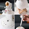 Astronaut Figurines Home Decoration Resin Space Man Miniature Night Light Humidifier Cold Fog Machine Accessories Birthday Gifts 211105