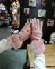 5本の指の手袋の女性GtouchスクリーンラインストーンエモアクセサリーブラックサイクリングランニングファンシーハンドウォーマーガンズMujer Termicos