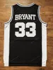 ABD'den Gemi Alt Merion # 33 Bryant Basketbol Jersey Koleji Lisesi Erkekler Hepsi Dikişli Siyah Boyutu S-3XL En Kaliteli