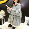 Polar Fleece Hooded Spring and Autumn Casual Bluza z kapturem Loose Loose Długim Rękawem Bluza Pullover Kobiet Wełna Z Kapturem 210909