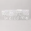 "welcom" Sign Bar KTV Club wall decoration handmade white led neon light 12 V Super Bright