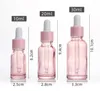5 ml 10ml 20ml 30ml 100ml Clear Pink Glass Dropper-flaskor Serum Essential Oil Perfume Flaskor med reagenspipett