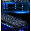 Stock US A877 114-Key LED Backlit Backlit Wired Gaming Keyboard Black A05 A57