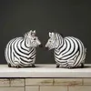 Creative Zebra Statue Home Decor Living Room Sculpture Wine TV Cabinet Ornament Crafts Abstract Animal Figurine 210804