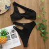 AIUJXK Nieregularne ramię Biquini Kobiety Bielizna New Arrival Summer Cut Out Bra i Panty Set Sexy 2-częściowy Swimsuit X0526