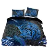Sängkläder sätter American Style Duvet Cover Rekommendera uppsättning med örngott tiger hudmönster för dubbel tvillingstorlek