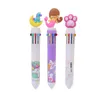 10 Couleurs Mignon Animal Dessin Animé Stylo À Bille École Fournitures De Bureau Papeterie Papelaria Escolar Stylos Multicolores Recharge Colorée 0307