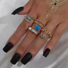 Punk Street Street Style Devil's Eye Diamond Drop Oil Hollow 4 -Piece ring set