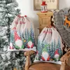 Dessin animé joyeux noël sac à cordon grande taille Stanta imprimer enfants bonbons cadeau sacs pochettes décor à la maison